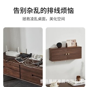 Wall Mounted Solid Wood Storage <b>Box</b> Rectangular Retro Color <b>Router</b> WiFi TV Set Top <b>Box</b> Cover Decorative <b>Box</b> Living Room - Product Image 4