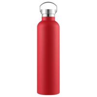 Bouteille d'eau isotherme à double paroi 17OZ/500ML à large ouverture, en acier inoxydable 304, avec couvercle à poignée