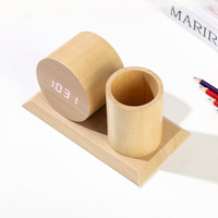 Jam meja kayu Alarm