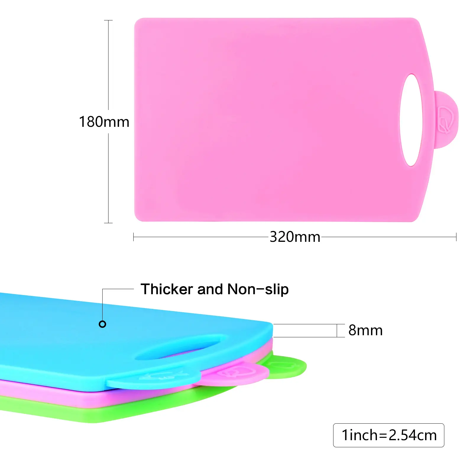 Fissman Index Farb codierte Kunststoff-Schneidbretter-Sets mit 3-teiligen Matten