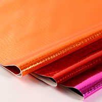 Cuir PU Métallique Doré Effet Miroir Tendance à Motif Gaufré Résistant à l'Abrasion et aux Taches Finition Brillante Laser pour Décoration de Chaussures