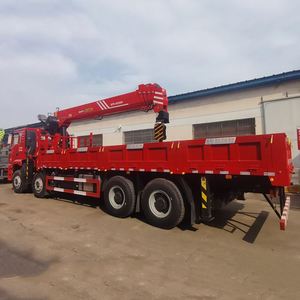 Grue télescopique hydraulique montée sur camion Shacman Delong 8X4, grue de levage de grande capacité de 14 tonnes et 16 tonnes pour le transfert d'usine - Product Image 6