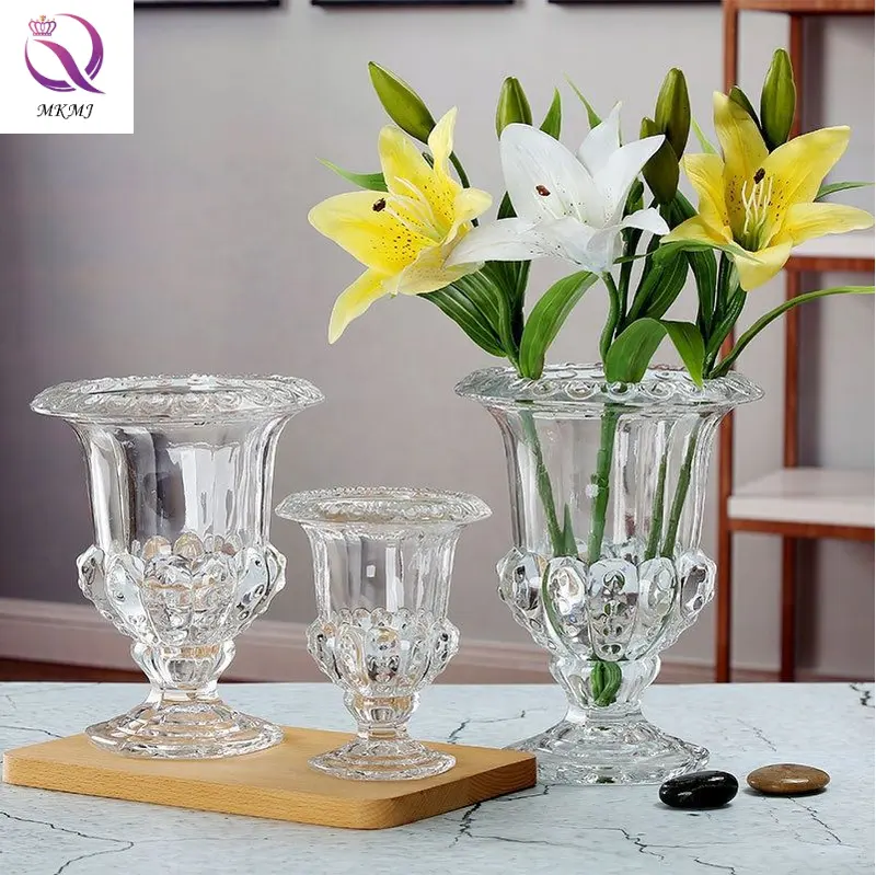 Fabrik direkt römische Wind lampe High-Foot Glasvase Blumen getrocknete Blumen Wohnzimmer Tisch Ornamente geprägte Blumen