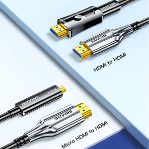 Câble HDMI SAMZHE en fibre optique 4K60Hz, HDMI Micro HDMI 2-en-1, extrémité séparée, pénétration murale, pré-intégration, câble HD pour PC, <span class=keywords><strong>TV</strong></span>, projecteur - Product Image 5