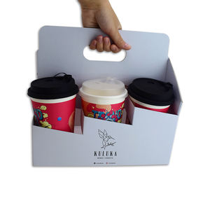 ที่วางแก้วมีหูหิ้ว,ที่ใส่ถ้วยกาแฟลูกฟูกแบบกำหนดเองได้มี6แพ็ค - Product Image 3