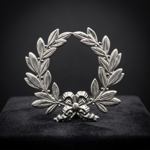 Couronne de lauriers classique en métal, faite à la main, ronde, décorative, non éclairée - Product Image 4