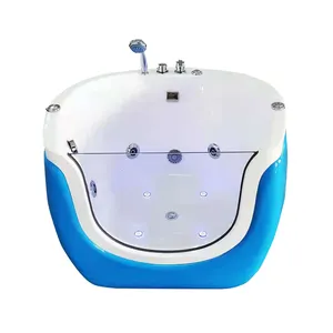 Baignoire autoportante pour enfants en acrylique avec fonction de bulles d'air, baignoire peu profonde pour bébé