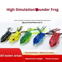 Appât grenouille simulé Double crochet pointe 5G8G13G souple PVC flottant appât tueur leurre pour la pêche à la carpe rivières noir édition spéciale