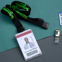 Porte-cartes d'identité horizontal en plastique ABS dépoli OEM ODM avec fente pour le pouce, distributeur de badges rigides