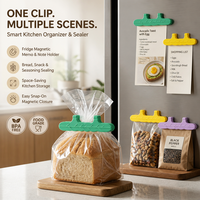 Clips de fermeture magnétiques colorés en silicone pour sacs de chips, de snacks et de pain – Gadgets de cuisine réutilisables en gros