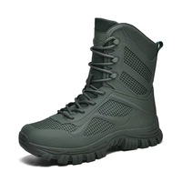 Bottes de randonnée tactiques légères et imperméables en maille renforcée KPU couleur sable, respirantes, pour le travail en extérieur en été