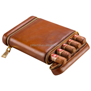 JOFI 5 Finger Custom Embossed Logo Moisture-Proof Cigars Humidor Tube Holder Lighter Cutter <b>Box</b> <b>Storage</b> Portable Travel Luxury - Product Image 2