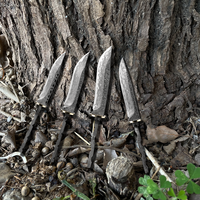 Lame Vierge de Couteau de Chasse Grandsharp, Couteaux à Lame Fixe DIY pour Survie en Plein Air, Outil de Camping, Couteaux de Cuisine Utilitaires en Acier Damas