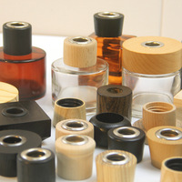 Tapa de Madera de Fresno para Botellas de Perfume, Diseño Cuadrado para Bebidas, 28 Dientes, sin Fuego, para Aromaterapia
