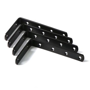 Connecteur d'angle en L 125*75*20 en acier noir pour étagères et supports de rangement - Product Image 1