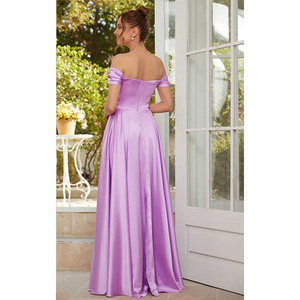 <span class=keywords><strong>Abito</strong></span> da Sera con Spalle Scoperte, Logo Personalizzato, in <span class=keywords><strong>Raso</strong></span>, Direttamente dalla Fabbrica, Tinta Unita, Vestito <span class=keywords><strong>Lungo</strong></span> all'Ingrosso - Product Image 4