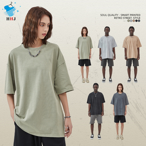 T-shirt da donna con maniche da uomo nuovo marchio di moda gilet pesante con acqua e stampa Batik personalizzabile con Logo allentato vecchio stile - Product Image 3