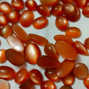 Cabochon de pierre de lune orange naturelle faite à la main pierres précieuses en vrac de mines indiennes forme mixte bijoux faits à la main - Product Image 2