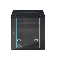Armoire de serveur murale 19 pouces en acier laminé à froid SPCC pour réseau 9U, CCTV, NVR, DVR, télécommunications et stockage de données