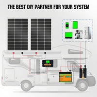 Panel Solar Monocristalino Bifacial de Alta Eficiencia 23% 100 Watts para Batería de 12V/24V, Diseñado para Sistemas Aislados de Energía Solar con Certificación ISO