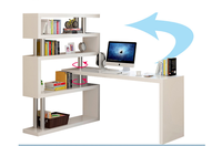 Estantería Esquinera de Diseño Moderno y Escritorio Integrado para Computadora y Escritura, Ideal para el Hogar
