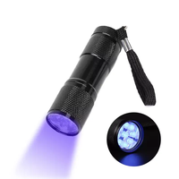 Lampe torche UV portable Helius Mini 9 LED, détecteur de billets multifonction en aluminium, lanterne UV 395nm