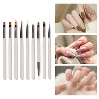 Pinceau simple pour embellissement des ongles, manche acrylique, stylo de dessin floral, pinceau à gel UV pour bordures, outils d'art des ongles
