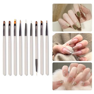 Simple Nail Enhancement <b>Brush</b> Acrylic Handle Painting Drawing Flower Pen Edge Hook Uv Gel Nail <b>Brush</b> Nail Art Tools - Product Image 4