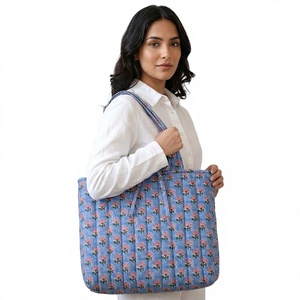 Sac fourre-tout matelassé en coton de qualité supérieure, fait main, pour la plage, le marché, les courses, les voyages, sac à main réutilisable pour femme, idéal pour le quotidien - Product Image 1