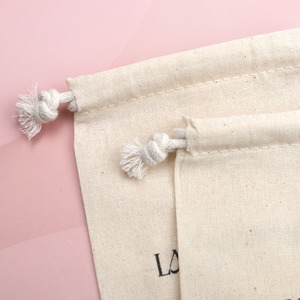 Sac cadeau en coton imprimé avec logo personnalisé, petit sac en coton pour vernis à ongles, bougies, emballage cadeau, sac en mousseline réutilisable avec cordon de serrage - Product Image 5