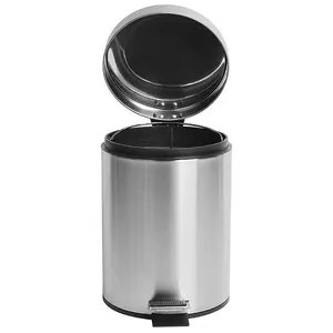 Houseware Household 3l 5l Stainless Steel Metal Trash Bins With Pedal