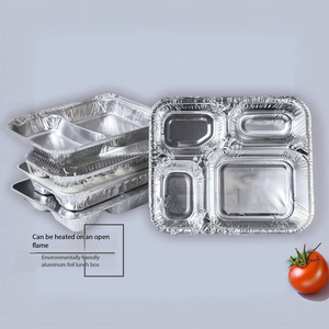 Lonchera Desechable Moderna de Aluminio con Tapa y Múltiples Compartimentos para Arroz, Carne, Comida para Llevar, Apta para Horno (Múltiples Capacidades) - Product Image 3