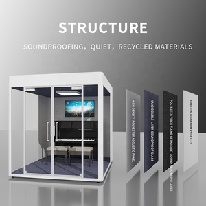 Sound Proof per ufficio per parete di vetro Pod per ufficio moderno personalizzato diverse dimensioni silenziose cabine per sala prove dell'udito - Product Image 6