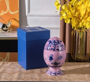 Venta al por Mayor de Tazas para Huevos de Porcelana Oriental 1735 con Tapa, Tazas para Huevos de Lujo con Detalles en Oro, Caja de Regalo Exquisita para el Comedor - Product Image 3