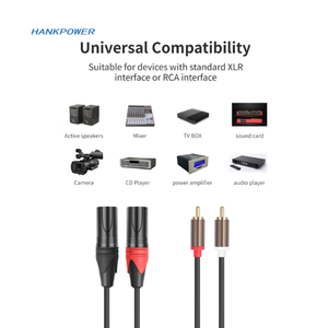 Chất lượng cao <span class=keywords><strong>RCA</strong></span> Nam để XLR nam cáp kép <span class=keywords><strong>RCA</strong></span> để kép XLR mic Extender cáp 24K mạ vàng PVC Áo khoác AUX cáp âm thanh - Product Image 3