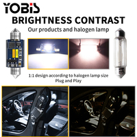 YOBIS Lumière intérieure bicolore 6000K 12V 31mm 36mm 39mm 41 mm Ampoule LED SMD Festoon C5W C10W Lampe de lecture de tableau de bord pour voiture