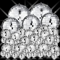 Petites boules disco argentées, décorations suspendues, boules miroir réfléchissantes pour mariages, danses, festivals (1,2 pouce, 2 pouces, 3,2 pouces, 4 pouces)