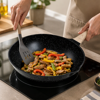 Poêle à frire profonde en aluminium antiadhésif de grande capacité de 30 cm pour cuisinière à induction et à gaz