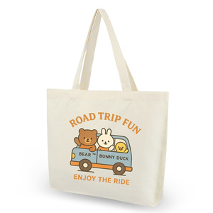 Cute Cartoon Canvas Tote Bag 41x31x10 Cm Large Capacity Student Shoulder Bag With Motivational Print Artistic Design - Product Image 4