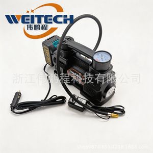 Compresor de Aire para Neumáticos Weitech de Doble Cilindro, 12V, Manómetro Analógico, Bomba de Aire para Auto con Luz LED - Product Image 4