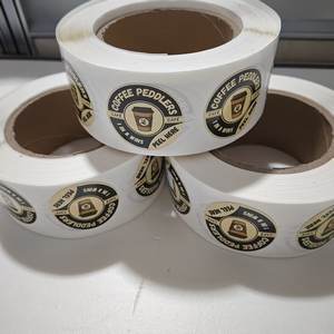 Adesivi in Vinile Ecologici Impermeabili a Doppio Strato per Lotteria, Etichette Promozionali a Due Strati con Effetto 'Peel-and-reveal', Carine - Product Image 1