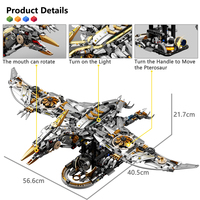Bloques de Construcción 13107, Juego de Juguetes de Bloques de Construcción de Modelo de Pterodáctilo Mecánico Creativo, Juguete Educativo de Plástico para Niños