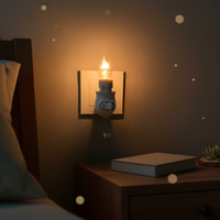 GuangLi GL-076 Support de lampe E12 mural mobile en PBT avec interrupteur, prise américaine 110V, pour veilleuse
