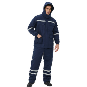 Traje de Trabajo de Algodón Ignífugo Xk2021 D004, Ropa de Seguridad de Invierno, Corte Regular, Chaqueta y Pantalones Separados para Trabajo Químico - Product Image 1