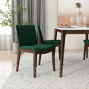 Chaise de salle à manger moderne Laura en bois massif de style mid-century (lot de 2) pour salon - Product Image 4