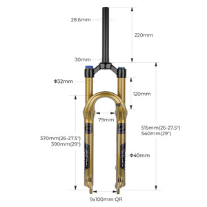 Fourche de suspension pour VTT Bolany 27,5 pouces avec ressort pneumatique, libération rapide et réglage du rebond - Product Image 3