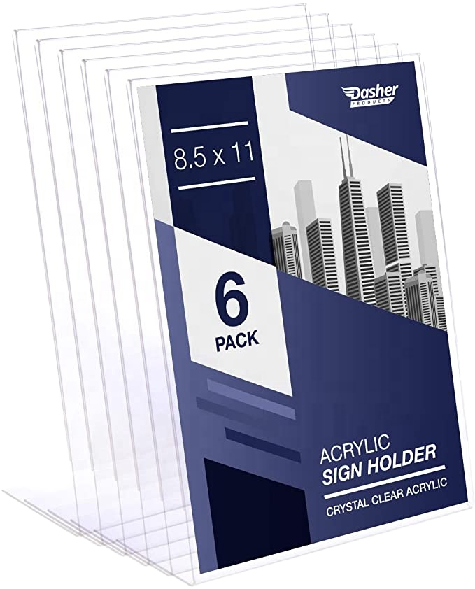 Soporte de letrero acrílico de 8,5x11 marcos de fotos de doble cara de ...