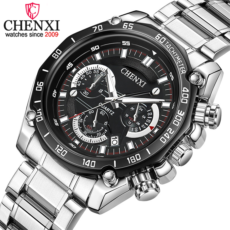 Che_ CHENXI 929 Men's Quartz Movement Watch - Stainless Steel Luxury