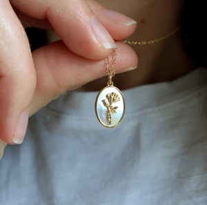 สร้อยคอเกิดของผู้หญิงดีไซน์วินเทจสร้อยคอไข่มุกแท้สำหรับคุณแม่ - Product Image 5