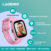 Montre connectée carrée pour enfants LAGENIO K3 avec GPS, A-GPS, LBS, WiFi, positionnement, écran TFT IP68, bouton SOS, appels et appels vidéo, carte SIM 4G
